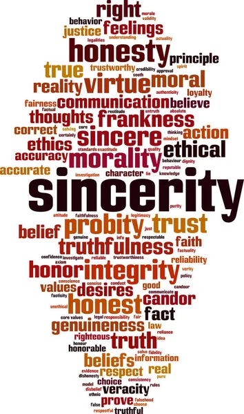 Sincerity Word Cloud Concept Collage Made Words Sincerity Vector Illustration — Stock Vector