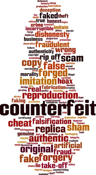 Counterfeiting Word Cloud Concept White Background — Stock Vector