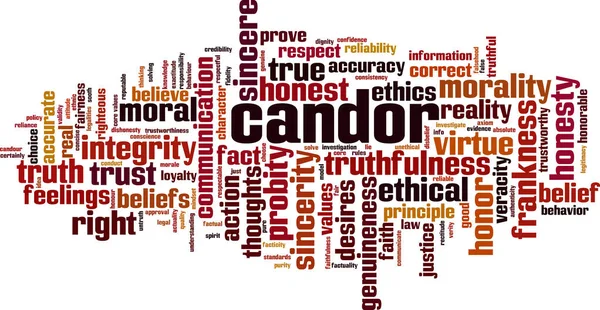 Candor Word Cloud Concept Collage Gjord Ord Candor Vektor Illustration — Stock vektor