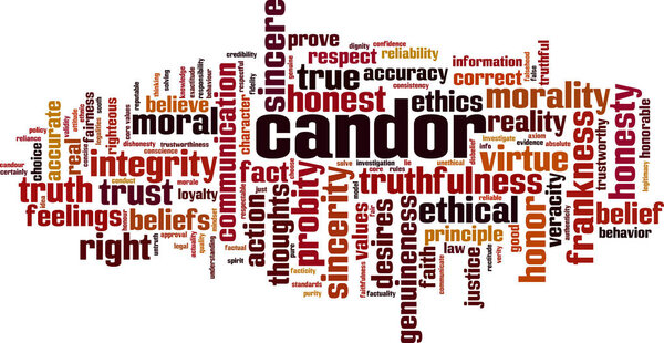Candor word cloud concept. Collage made of words about candor. Vector illustration