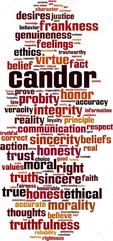 Candor word cloud concept. Collage made of words about candor. Vector illustration