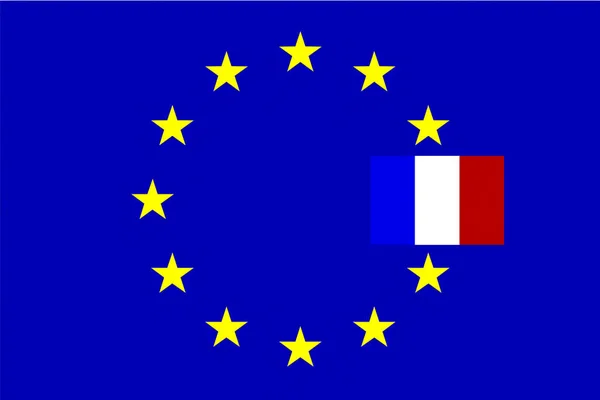 Bandiere, Francia e Unione europea — Foto Stock