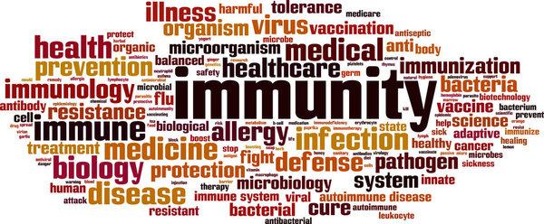 immunity word cloud concept isolated on white background. Vector illustration