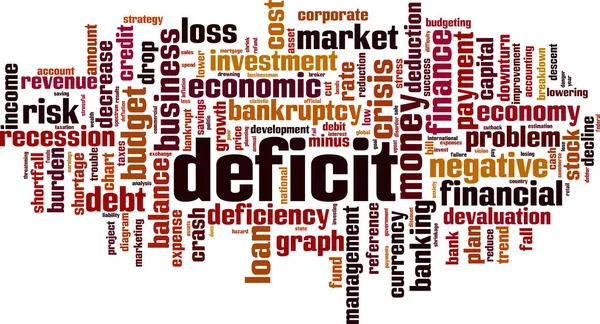 Deficit Letterings White Poster Illustration — Stock Vector