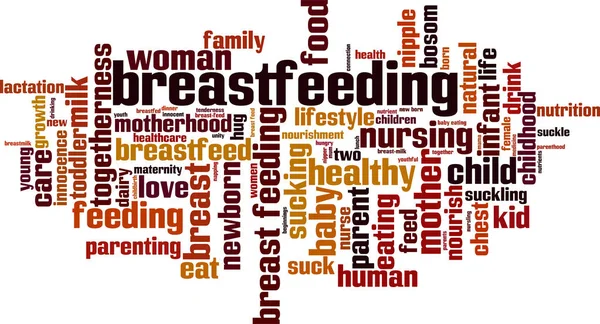 Word Bubble Breastfeeding Tag — Stock Vector