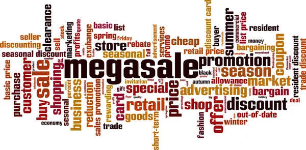 Färgade Ordet Bubbla Med Megasale Text — Stock vektor