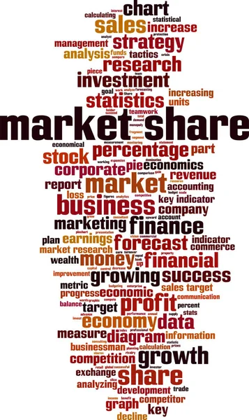 Kleurrijke Woord Bubbel Met Marktaandeel Belettering — Stockvector