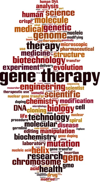 Terapia Genica Parola Concetto Nube Collage Fatto Parole Sulla Terapia — Vettoriale Stock