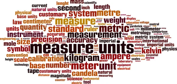Unidades Medida Concepto Nube Palabras Collage Hecho Palabras Sobre Unidades — Archivo Imágenes Vectoriales