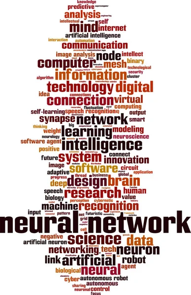 Red Neuronal Palabra Nube Concepto Collage Hecho Palabras Sobre Red — Vector de stock