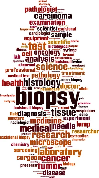 Biopsia Concetto Nuvola Parole Collage Parole Sulla Biopsia Illustrazione Vettoriale — Vettoriale Stock