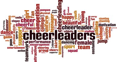 Cheerleaders word cloud concept. Collage made of words about cheerleaders. Vector illustration  clipart