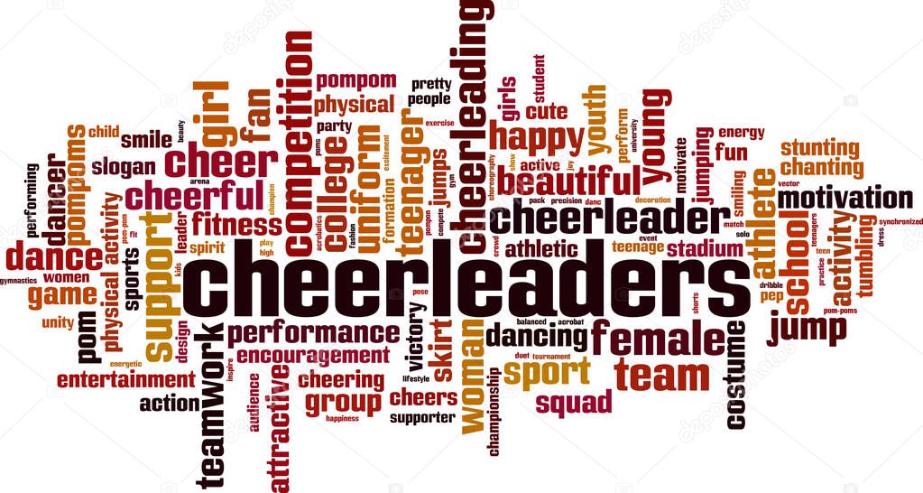Cheerleaders word cloud concept. Collage made of words about cheerleaders. Vector illustration 