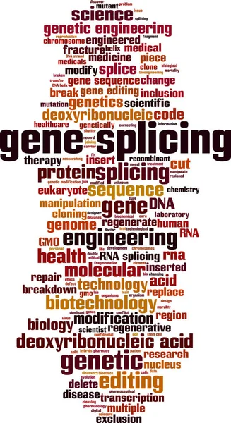 Gen Spleißen Word Cloud Konzept Collage Aus Wörtern Über Gen — Stockvektor