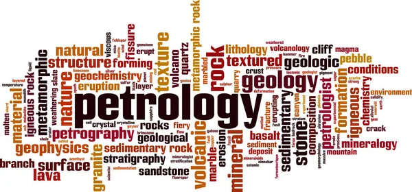 Petrology Word Cloud Concept Collage Made Words Petrology Vector Illustration — Stock Vector