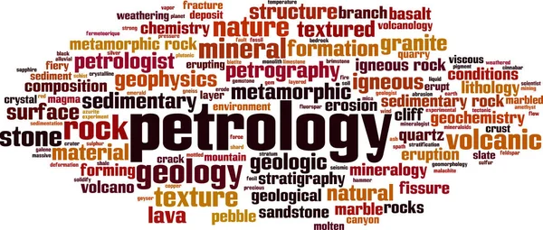 Petrología Palabra Nube Concepto Collage Hecho Palabras Sobre Petrología Ilustración — Archivo Imágenes Vectoriales
