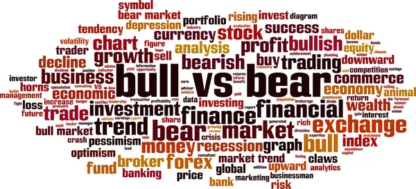 Bull Bear Ordet Moln Koncept — Stock vektor