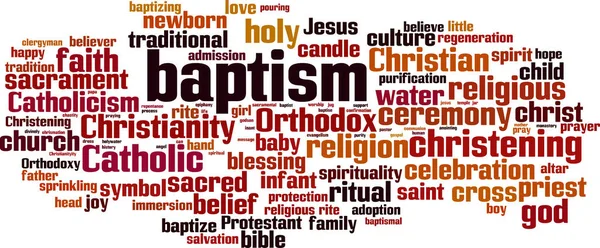 Baptême Mot Nuage Concept Collage Fait Mots Sur Baptême Illustration — Image vectorielle