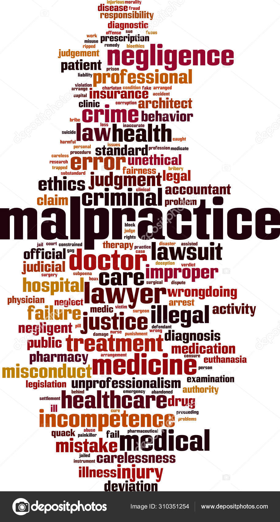 Malpractice Word Cloud Concept Collage Made Words Malpractice Vector