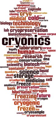 Cryonics word cloud concept. Collage made of words about cryonics. Vector illustration  clipart