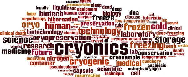 Cryonics Word Cloud Concept Collage Made Words Cryonics Vector Illustration — Stock Vector