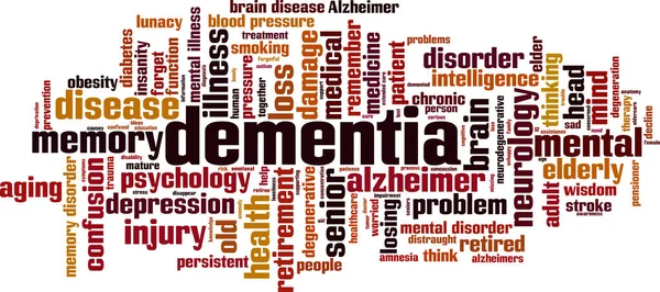 Dementia Word Cloud Concept Collage Made Words Dementia Vector Illustration — Stock Vector
