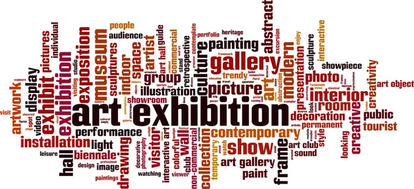 Exposição Arte Conceito Nuvem Palavra Colagem Feita Palavras Sobre Exposição — Vetor de Stock