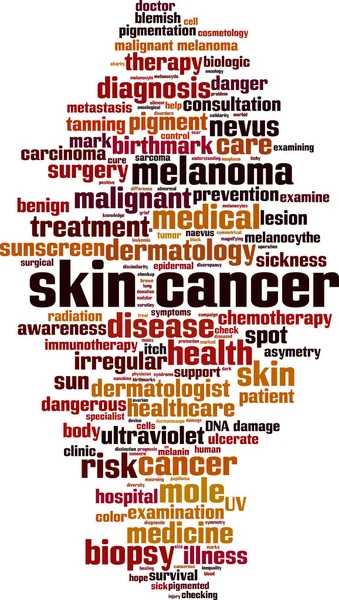 Skin Cancer Word Cloud Concept Collage Made Words Skin Cancer — Stock Vector