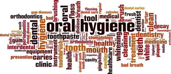 Higiene Bucal Palabra Nube Concepto Collage Palabras Sobre Higiene Bucal — Archivo Imágenes Vectoriales