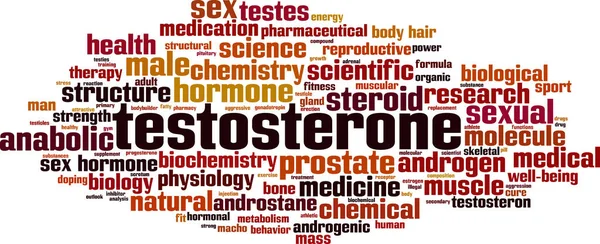 Testosterona Conceito Nuvem Palavra Colagem Feita Palavras Sobre Testosterona Ilustração —  Vetores de Stock