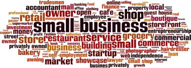 Small business word cloud concept. Collage made of words about small business. Vector illustration  clipart