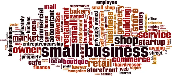 Kis Üzleti Szó Felhő Koncepció Kollázs Szavakból Kisvállalkozásról Vektorillusztráció — Stock Vector