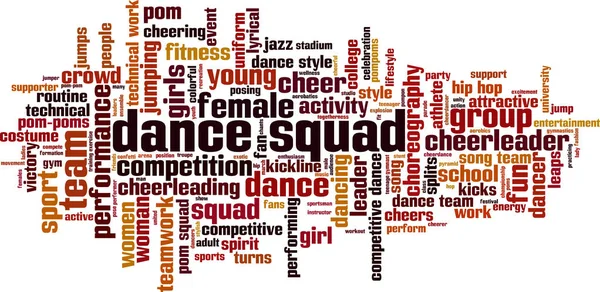 Koncept Tance Squad Word Cloud Koláž Složená Slov Taneční Skupině — Stockový vektor