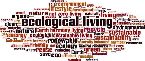 Ecological Living Word Cloud Concept Collage Made Words Ecological Living — Stock Vector