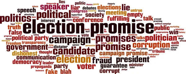 Eleição Promete Conceito Nuvem Palavras Colagem Feita Palavras Sobre Promessa —  Vetores de Stock