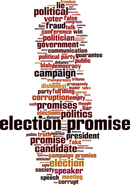 Élection Promesse Mot Nuage Concept Collage Fait Mots Sur Promesse — Image vectorielle