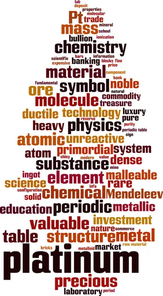 Platin Kelime Bulut Konsepti Platinle Ilgili Kelimelerden Oluşan Kolaj Vektör — Stok Vektör
