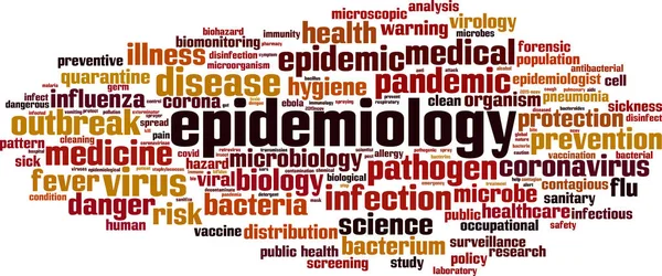 Epidemiologi Konsep Awan Kata Kolase Yang Terbuat Dari Kata Kata - Stok Vektor
