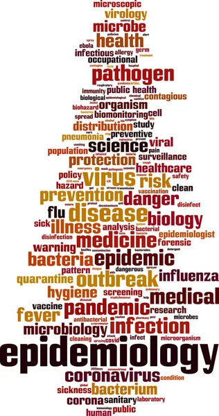 Epidemiologi Konsep Awan Kata Kolase Yang Terbuat Dari Kata Kata - Stok Vektor