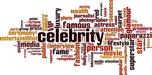 Celebrity Word Cloud Concept Collage Made Words Celebrity Vector Illustration — Stock Vector