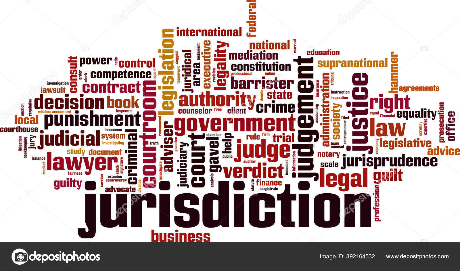 Jurisdiction Word Cloud Concept Collage Made Words Jurisdiction Vector