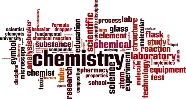 Kimya Kelime Bulut Konsepti Kimya Ile Ilgili Kelimelerden Oluşan Kolaj — Stok Vektör