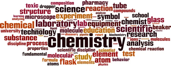Química Conceito Nuvem Palavra Colagem Feita Palavras Sobre Química Ilustração — Vetor de Stock