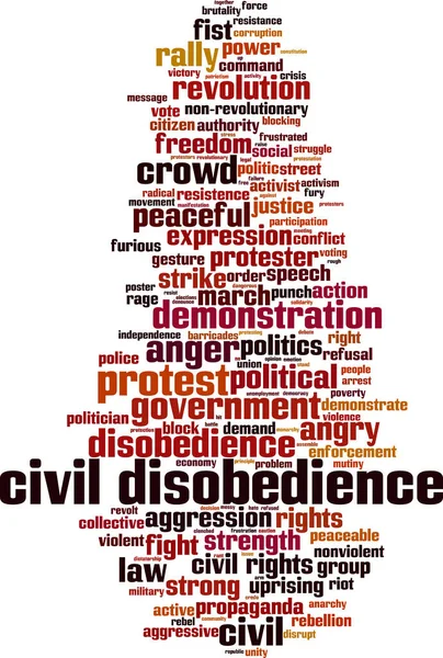 Civil Disobedience Word Cloud Concept Collage Made Words Civil Disobedience — Stock Vector