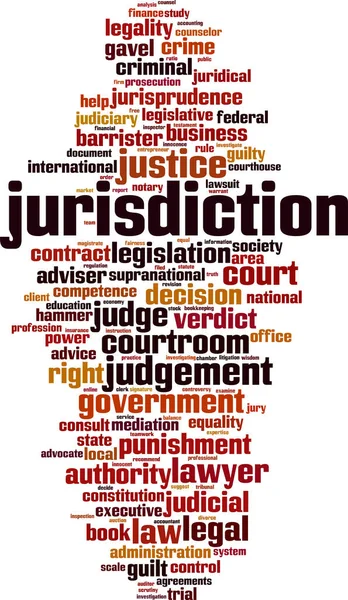 Jurisdiction Word Cloud Concept Collage Made Words Jurisdiction Vector Illustration — Stock Vector