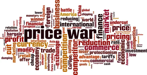 Price War Word Cloud Concept Collage Made Words Price War — Stock Vector