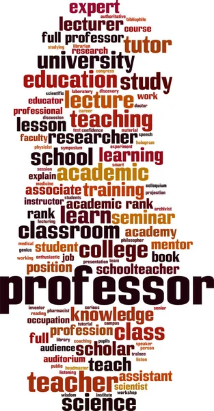 Professor Word Cloud Concept Collage Made Words Professor Vector Illustration — Stock Vector