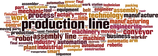Производственная Линия Слово Облако Концепции Коллаж Слов Производственной Линии Векторная — стоковый вектор