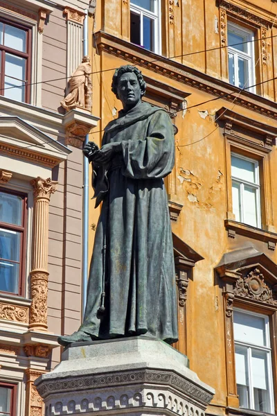 Загреб Кроатия Июля 2020 Года Статуя Андрии Качич Миосич Хорватского — стоковое фото