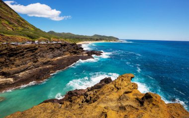 Hawaii, Oahu adasındaki güzel manzaralar.